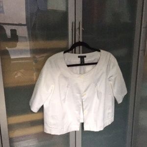 NY & CO white cropped blazer
